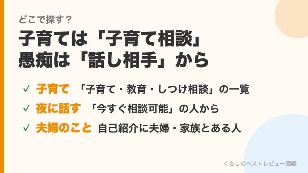 相談相手を探す入口