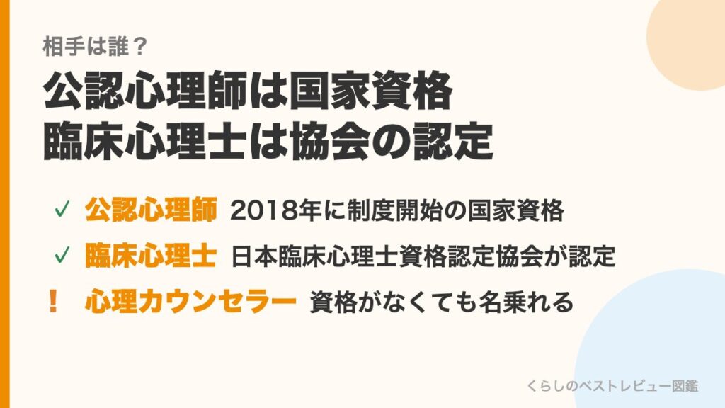 公認心理師と臨床心理士の違い