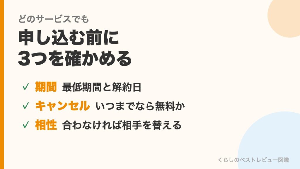 申し込む前の確認事項