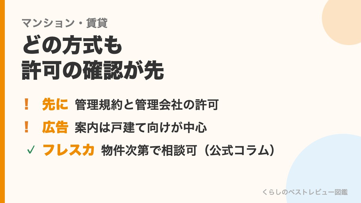 マンション・賃貸での注意